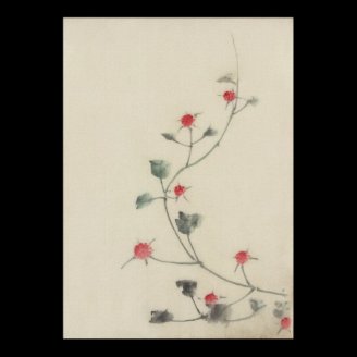 葛飾北斎 Small Red Blossoms On A Vine, Hokusai Posters