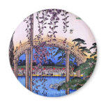 藤と太鼓橋, 広重 Wisteria and Arched Bridge, Hiroshige Fridge Magnets