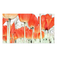 郁 金 香. Artistic style red tulip flower. Business Card