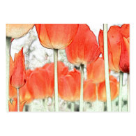 郁 金 香. Artistic style red tulip flower. Business Cards