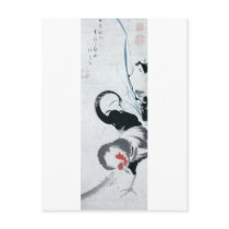雄鶏図, 若冲 Rooster(detail), Jakuchu Post Cards