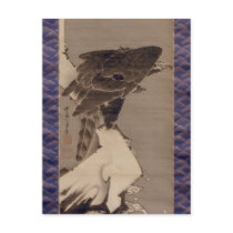 雪の中の鷲, 若冲 Eagle in The Snow, Jakuchu Postcard