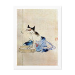 顔を洗う猫, 広重 Cat Face Wash, Hiroshige Post Cards