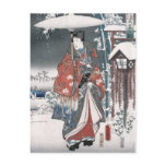 「風流源氏　雪の眺」背景は広重　人物は豊国 POSTCARD
