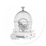鳥かご ROUND STICKERS