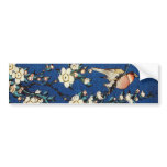 鳥と枝垂桜, 北斎 Bird and Weeping Cherry Tree, Hokusai Bumper Stickers