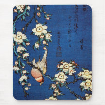 鳥と枝垂桜, 北斎 Bird and Weeping Cherry Tree, Hokusai Mousepads