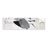 鶴図, 若冲  Crane, Jakuchu, Japan Art Bumper Stickers