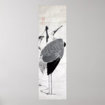 鶴図, 若冲  Crane, Jakuchu, Japan Art Poster