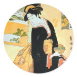 黒い着物の女, 豊国 Woman of Black Kimono, Toyokuni Sticker