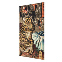 龍虎, 国芳 Tiger & Dragon, Kuniyoshi, Ukiyo-e Stretched Canvas Prints