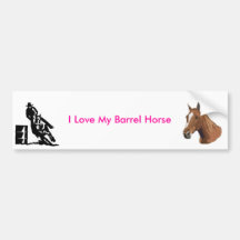 0000, 002, I Love My Barrel Horse Bumper Sticker
