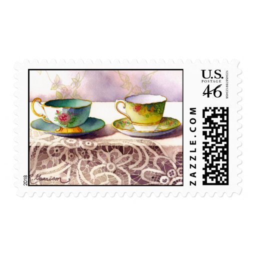 0001 Antique Teacups Postage