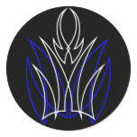 0001 Pinstripe Azul-Blanco Round Stickers