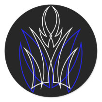 0001 Pinstripe Azul-Blanco Round Stickers
