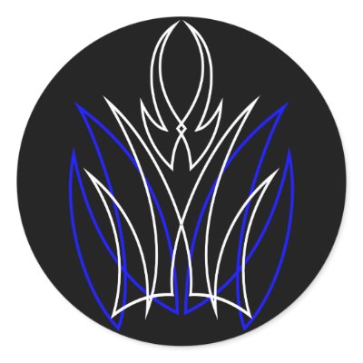0001 Pinstripe Azul-Blanco Round Stickers by toxico13