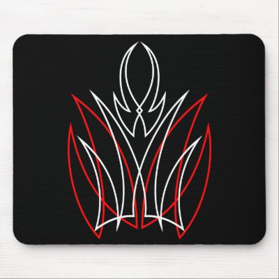 0001 Red & White Pinstripe Mousepad by toxico13
