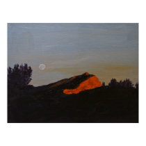 0008-full moon sunset on Mte Ste Victoire posters