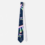 (001:12) Colorful Glowing Pi - Dark Blue Tie