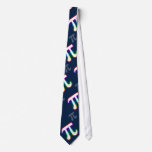 (001:13) Colorful Glowing Pi - Dark Blue Tie