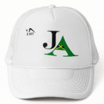 001 Jamaica "JA" White Mesh Hat