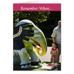 002022 Green Elephant Smiles: Greeting Card (Red)