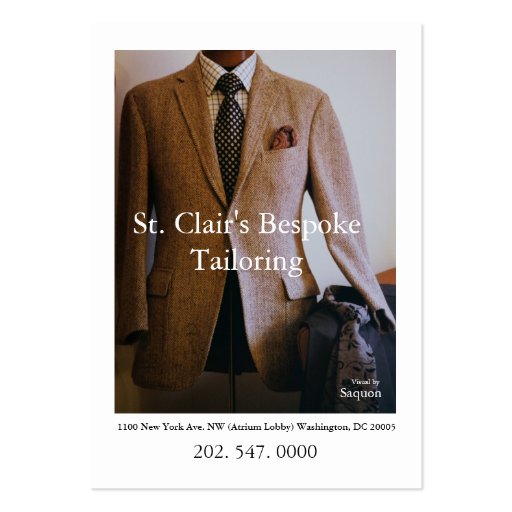 0065720-R3-007-2, St. Clair's Bespoke Tailoring... Business Card (front side)