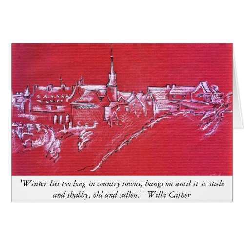 0087-French village in Winter card
