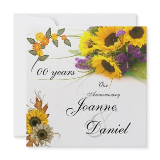 00 Anniversary Invite Sunflowers Flowers