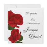 00 Anniversary Invite White Red Rose Flowers