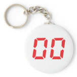 00 red alarm clock number zero zero keychains