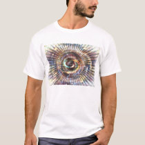 zero, one, binary, spiral, bin, net, inspirational, internet, sci fi, weird, eerie, face, girl, abstract, structures, digital, graphic, art, cyber, cyberspace, computer, software, science, mind, techno, something, strange, design, houk, glow, art tshirts, cool tshirts, computers, Shirt with custom graphic design