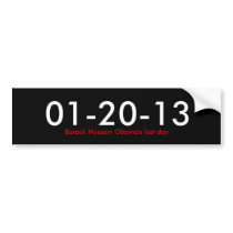 01-20-13, Barack Hussein Obama's last day bumper stickers