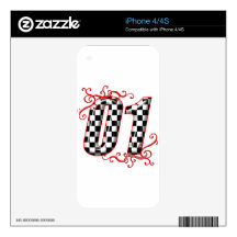 01 auto racing number skin for iPhone 4S