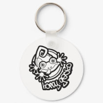 01 Horny Gecko Logo b/w keychains