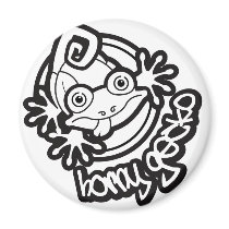 01 Horny Gecko Logo b/w magnets