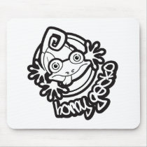 01 Horny Gecko Logo b/w mousepads