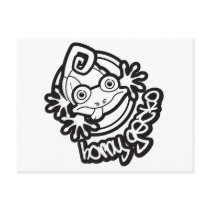 01 Horny Gecko Logo b/w postcards