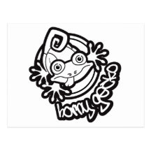01 Horny Gecko Logo b/w Postcard
