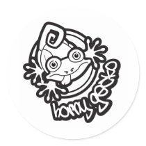 01 Horny Gecko Logo b/w stickers