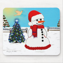 #01 Meadow Snowman Mousepad
