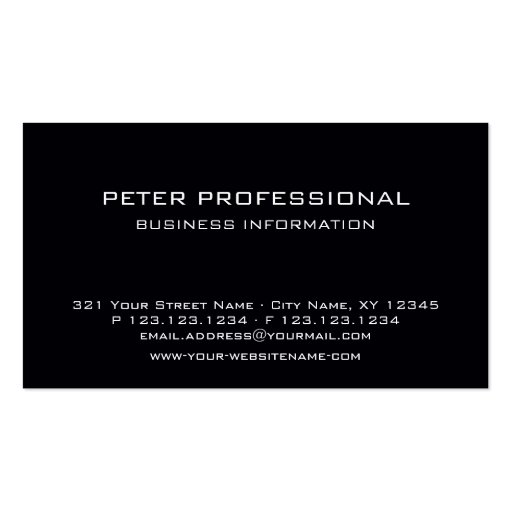 01 Modern Professional Business Card black white (front side)