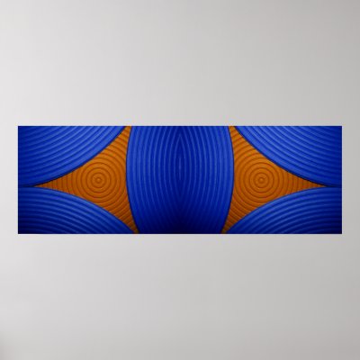 02 Double Blue & Orange Triangle Print by colourmatt