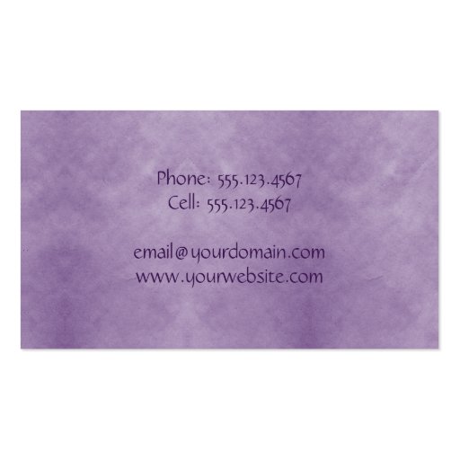 02 Purple Distressed Floral Business Card (back side)