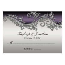 02Vintage Purple Black and Silver Place Card Business Card Templates