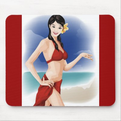 031 Converted vector Cute girls free vector graphi Mouse Pads by CreativeColours