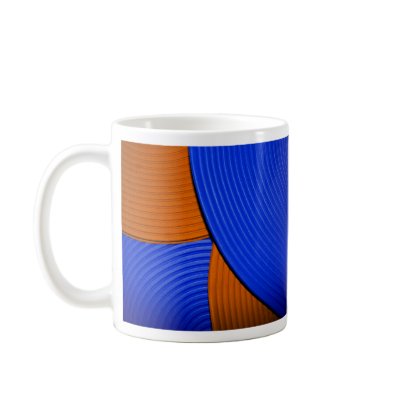 03 Blue & Orange Abstract Flower Mug by colourmatt