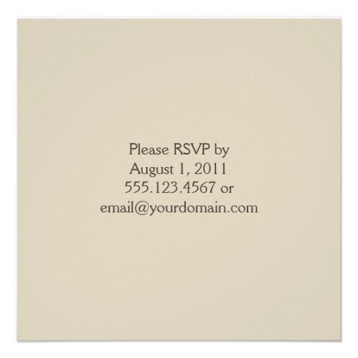 03 Brown Tan Damask and Dots Post Wedding Invitations