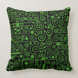 040512 - Avocado Green on Black pillows