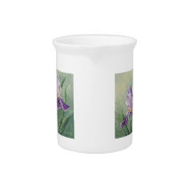 0455 Purple Irises Pitcher